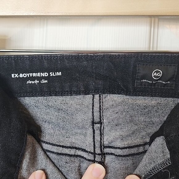 Adriana Goldschmied Ex-Boyfriend AG-ED Slouchy Slim Black Denim 31R - Picture 6 of 7